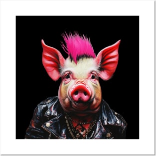 Pig Punk Rocker Posters and Art